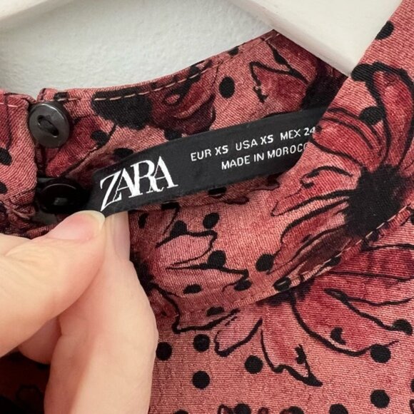 Zara Floral Long Sleeve Ruffle Dress - Picture 6 of 11